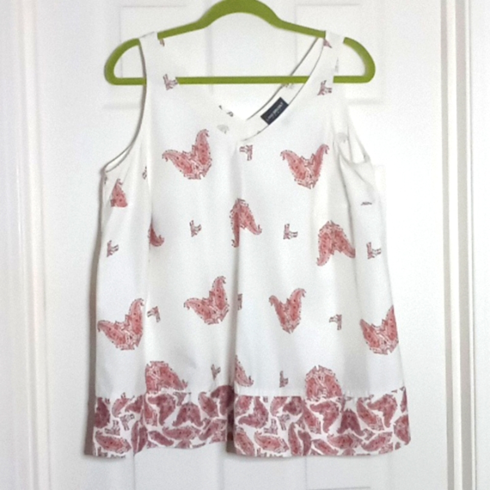 Lane Bryant sleeveless cotton paisley tunic top